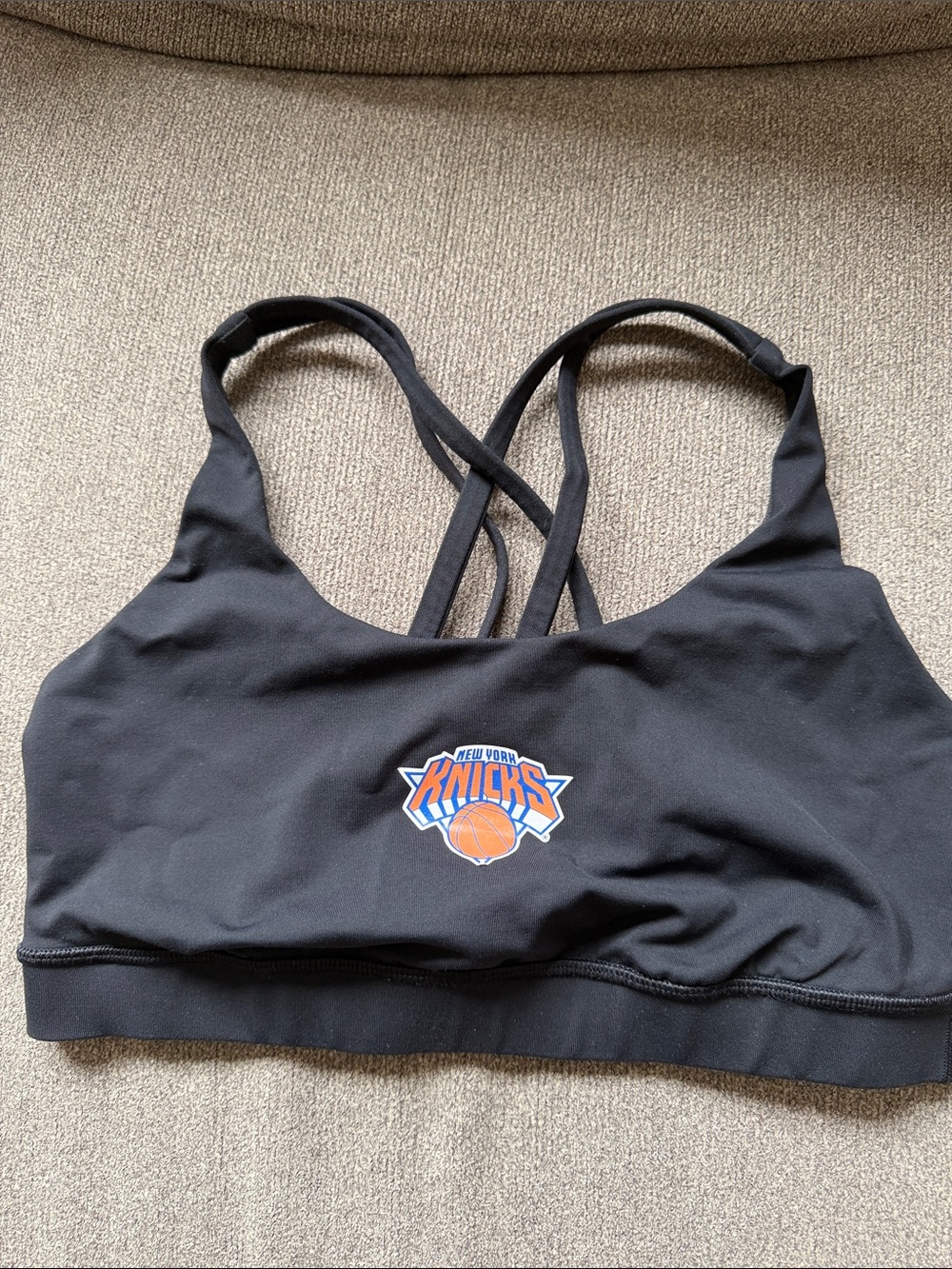 lululemon athletica Black Knicks Logo Sports Bra